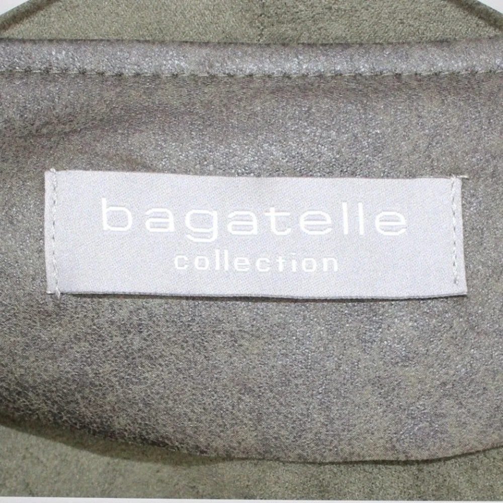 Bagatelle Faux Suede Open Front Cardigan Olive Green Draped Jacket XL - Picture 3 of 6